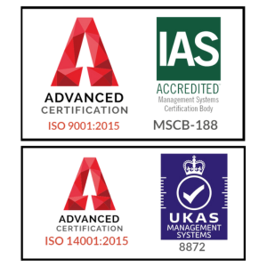 ISO 9001 and 14001 marks