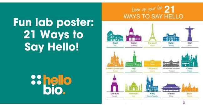 Liven up your lab and learn to say hello with our fun poster!