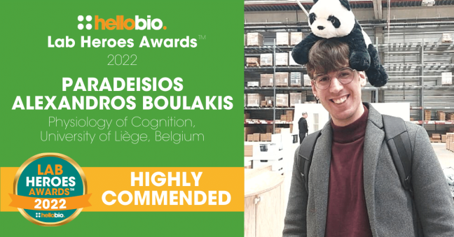 Meet Our Lab Heroes Awards™ 2022 Highly Commended Nominees: Paradeisios Alexandros Boulakis