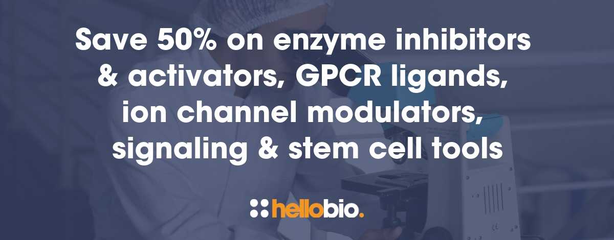 Save 50% on GPCR ligands, DREADDs, ion channel modulators, enzyme inhibitors, signaling and stem cell reagents