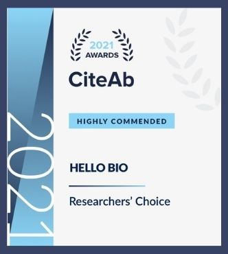 Hello Bio is Highly Commended in the 'Researchers' Choice' 2021 CiteAb Awards Hello Bio is Highly Commended in the CiteAb Awards 2021